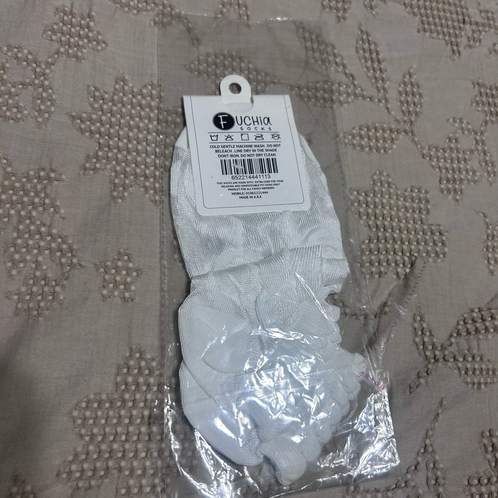 Fuchia White Socks